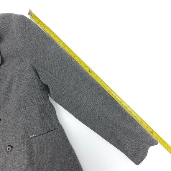 NEW Zara Man Old Money Sueded Elbow Patch 2 Button Blazer Jacket Gray Academia - Picture 5 of 12